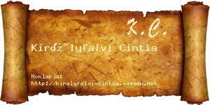 Királyfalvi Cintia névjegykártya